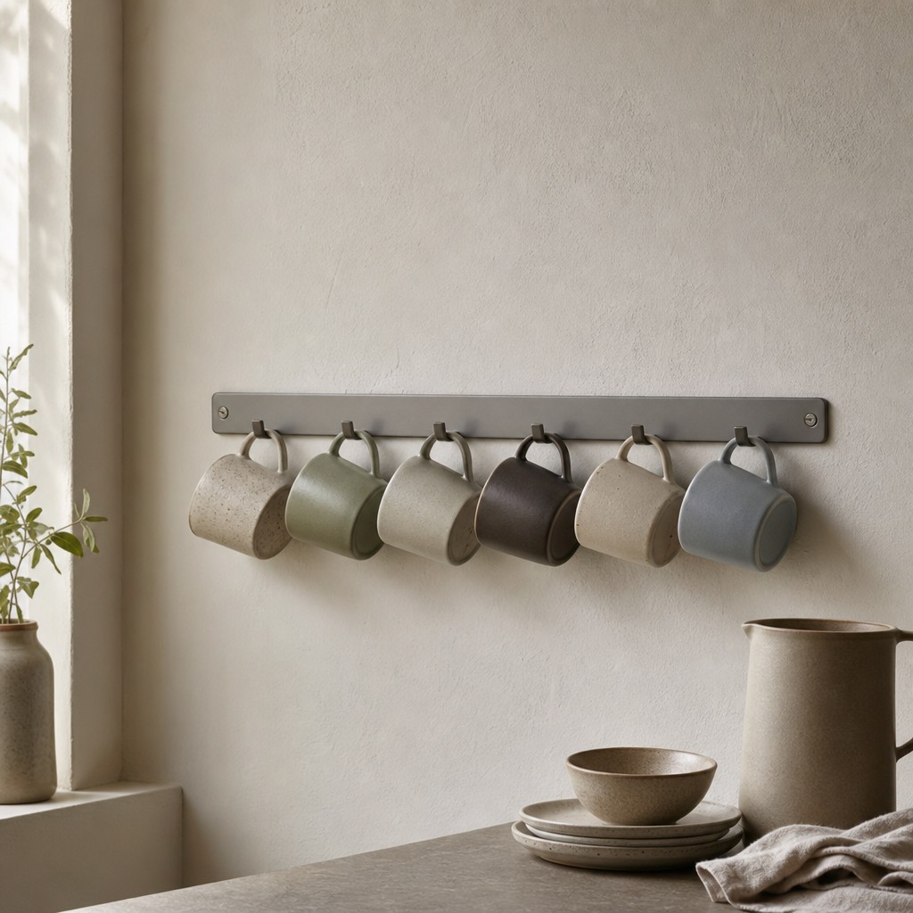 Bari Cup Rail, wall storage for 6 kg total, evenly distributed