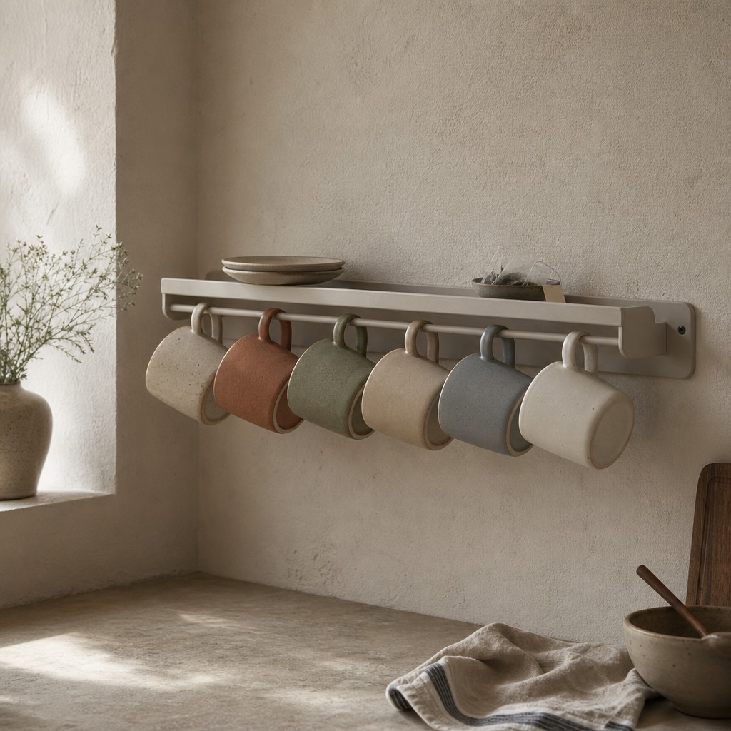 Sibari Cup Rail, wall storage for 6 kg evenly distributed