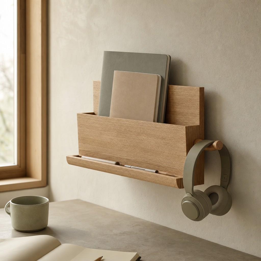 Bruttium Desk Caddy, wall storage for 4 kg when fixed to a suitable wall