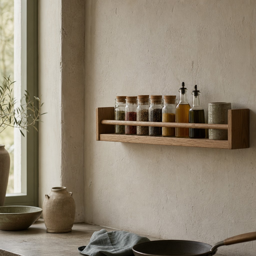 Ligurian Spice Shelf, wall storage for 4 kg, evenly distributed