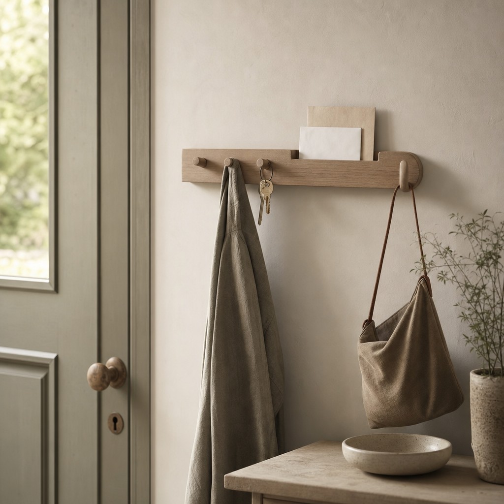 Lazio Entry Rail, wall storage for 3 kg total; bag hook 1 kg