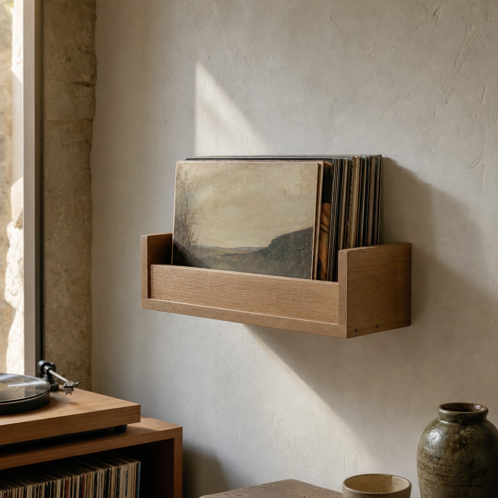 Carthaginian Record Shelf, wall storage for 8 kg