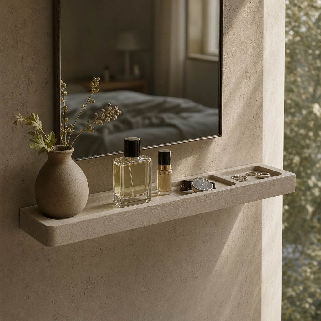 Doric Vanity Ledge, wall storage for 3 kg