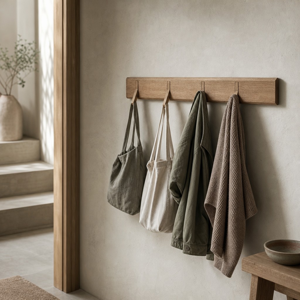 Cannae Folding Hook Rail, wall storage for 2 kg per hook; 8 kg total
