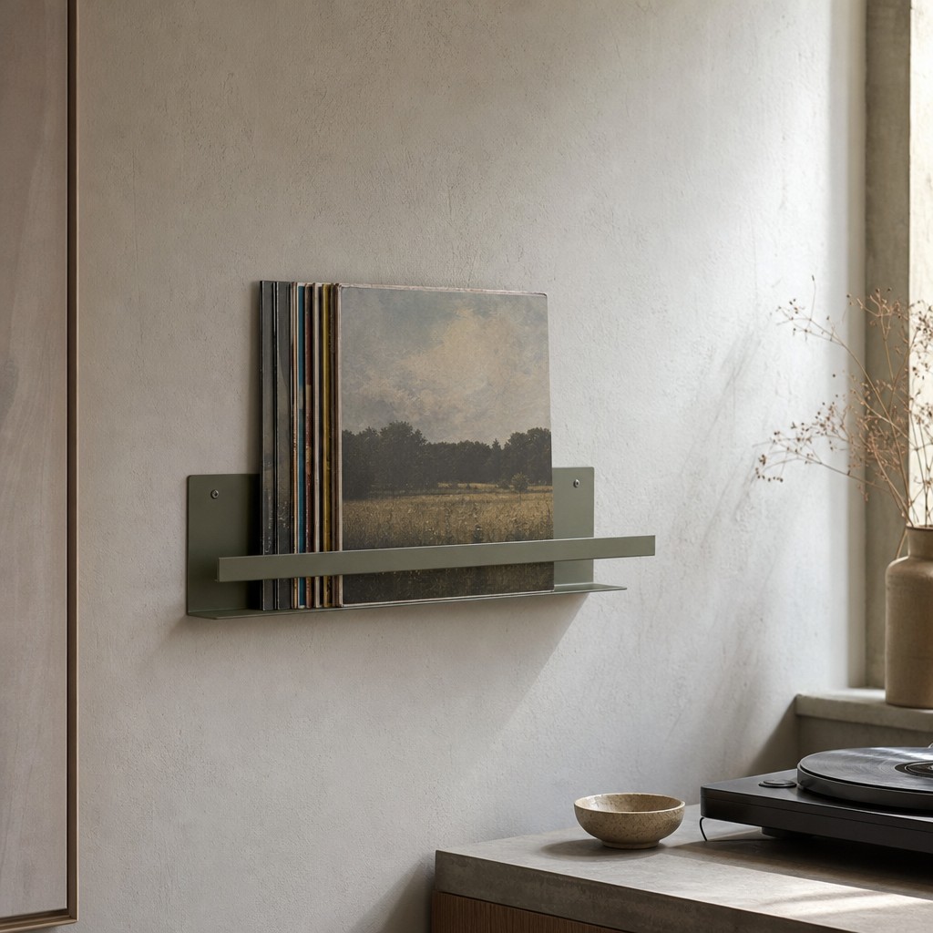 Pompeia Record Shelf, wall storage for 8 kg, evenly distributed