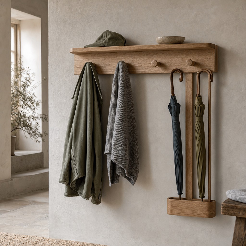 Palestrina Cloak Rack, wall storage for 20 kg total; 3 kg per hook