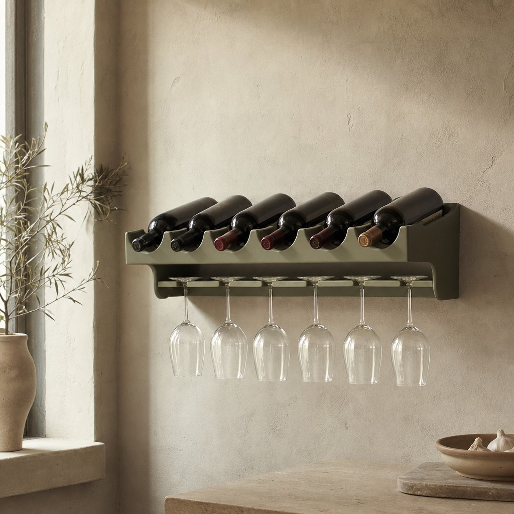 Pianosa Bottle Stem Rack, wall storage for 18 kg when fixed to a solid wall