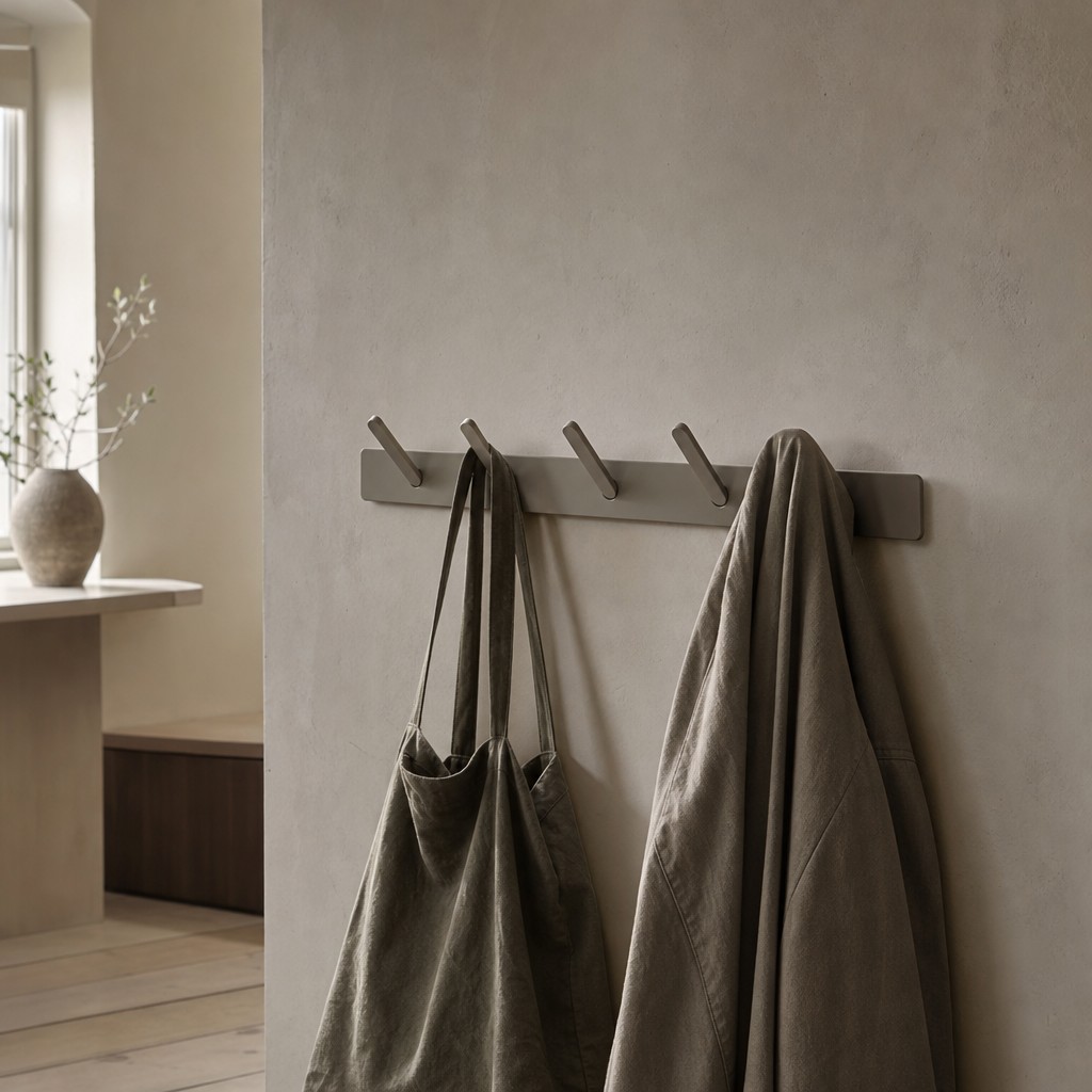 Hadria Guest Hook Rail, wall storage for 15 kg total; 3 kg per hook