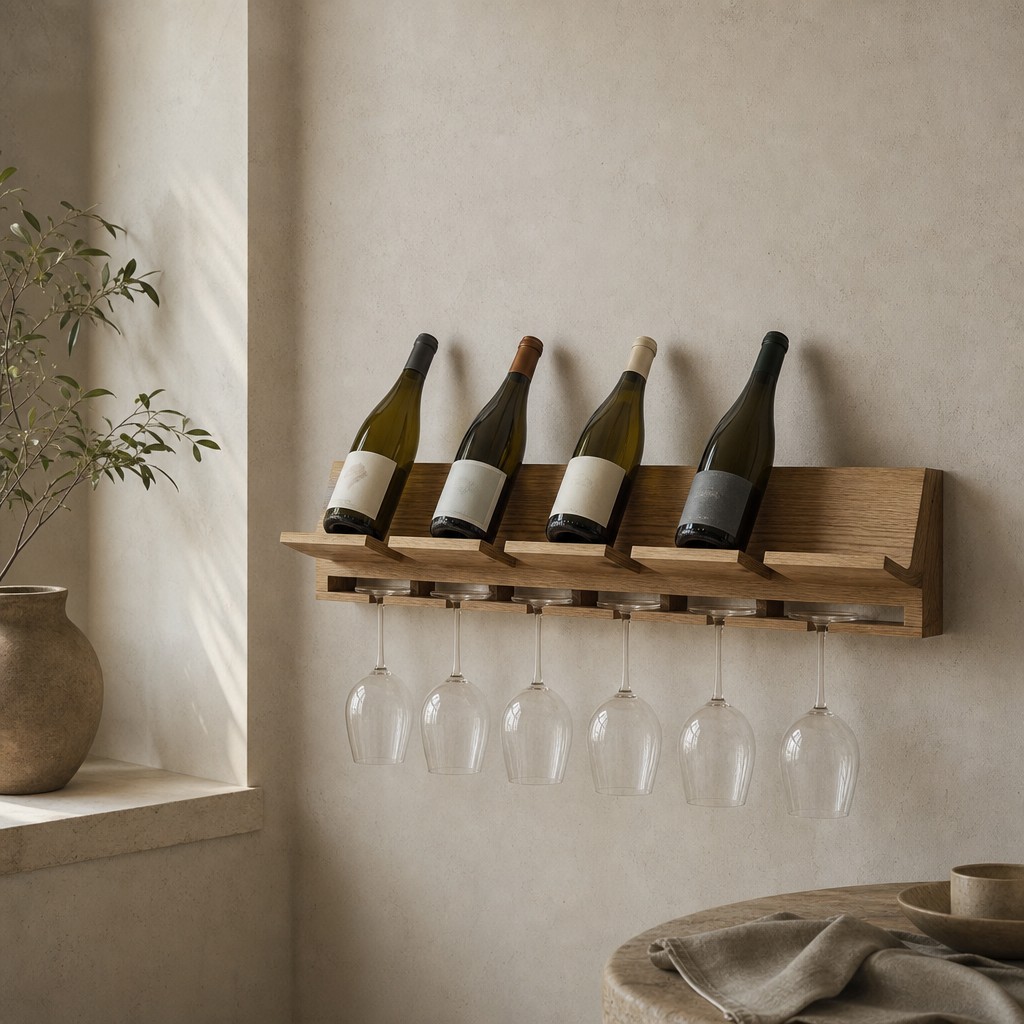 Alicante Wine Holder, wall storage for up to 12 kg when fixed to a suitable solid wall