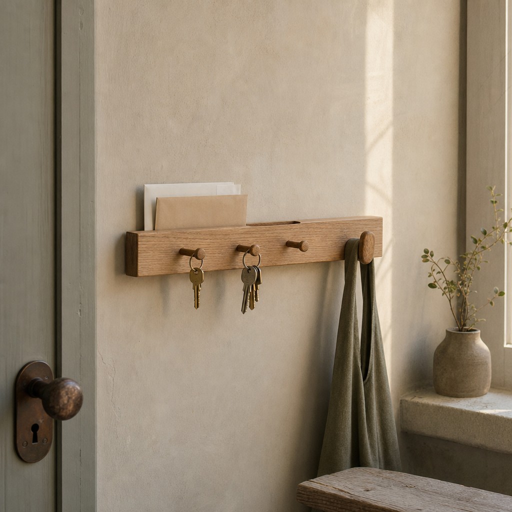 Minturnae Key Mail Rail, wall storage for 3 kg total; 1 kg on the bag hook