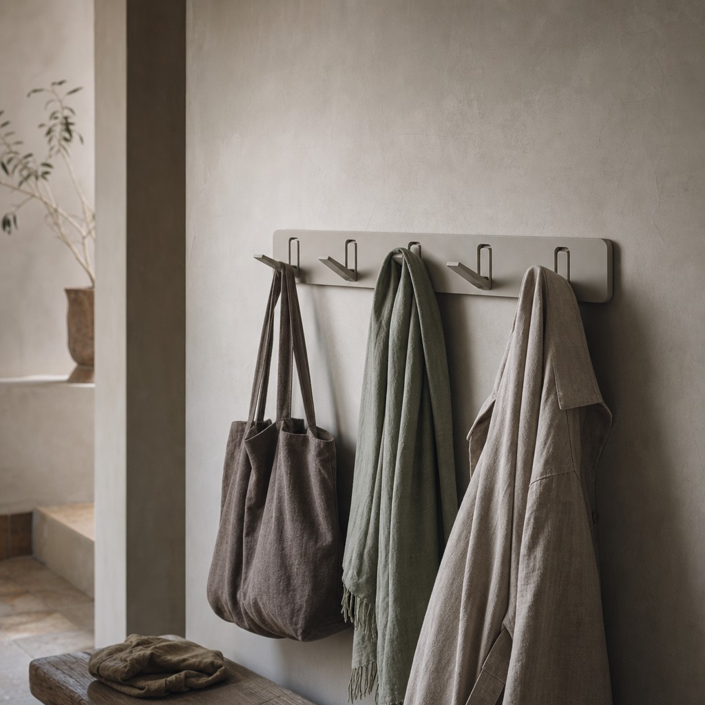 Praeneste Visitor Hook Rail, wall storage for 2 kg per hook; 10 kg total