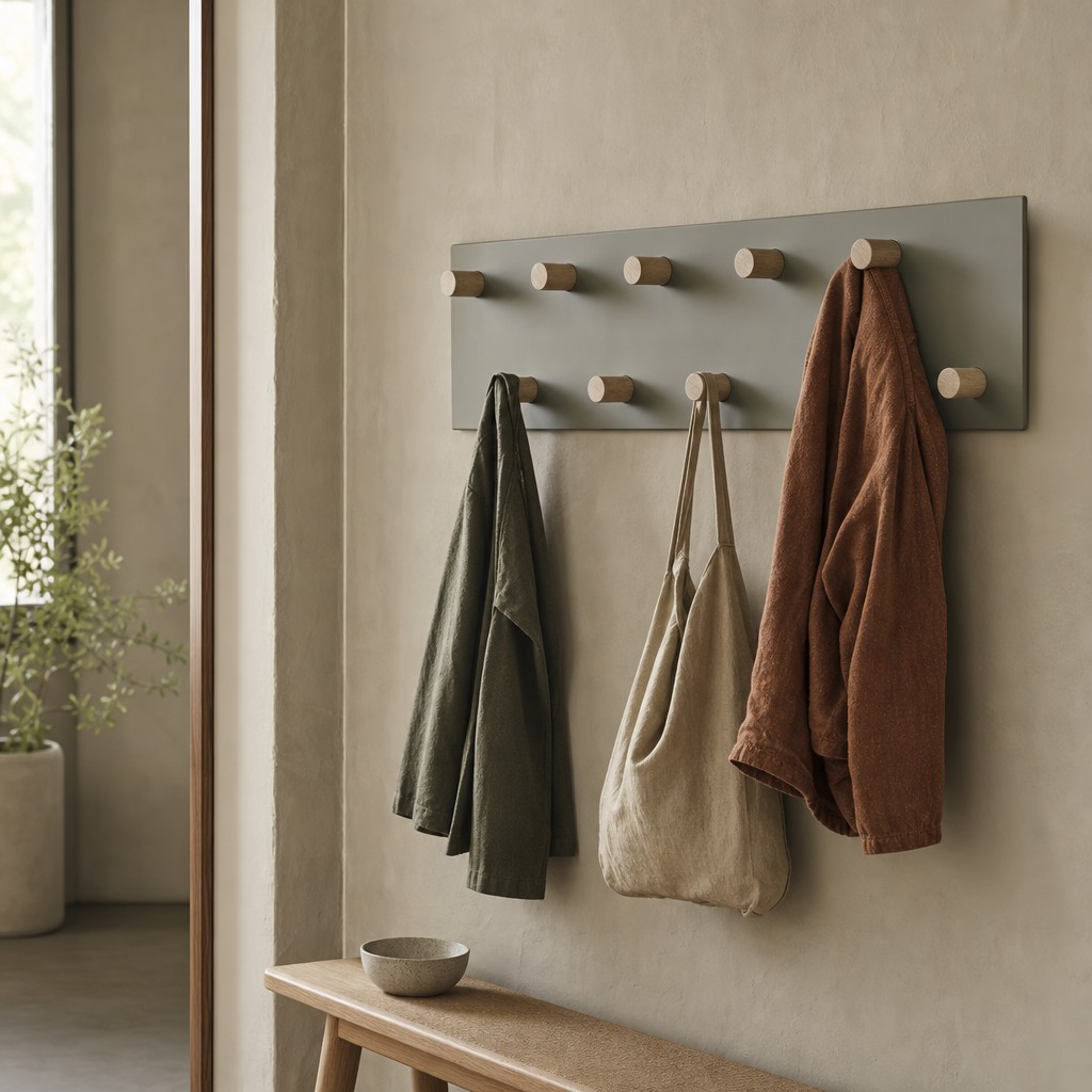 Anzio Outerwear Rail, wall storage for 18 kg when fixed to a suitable solid wall