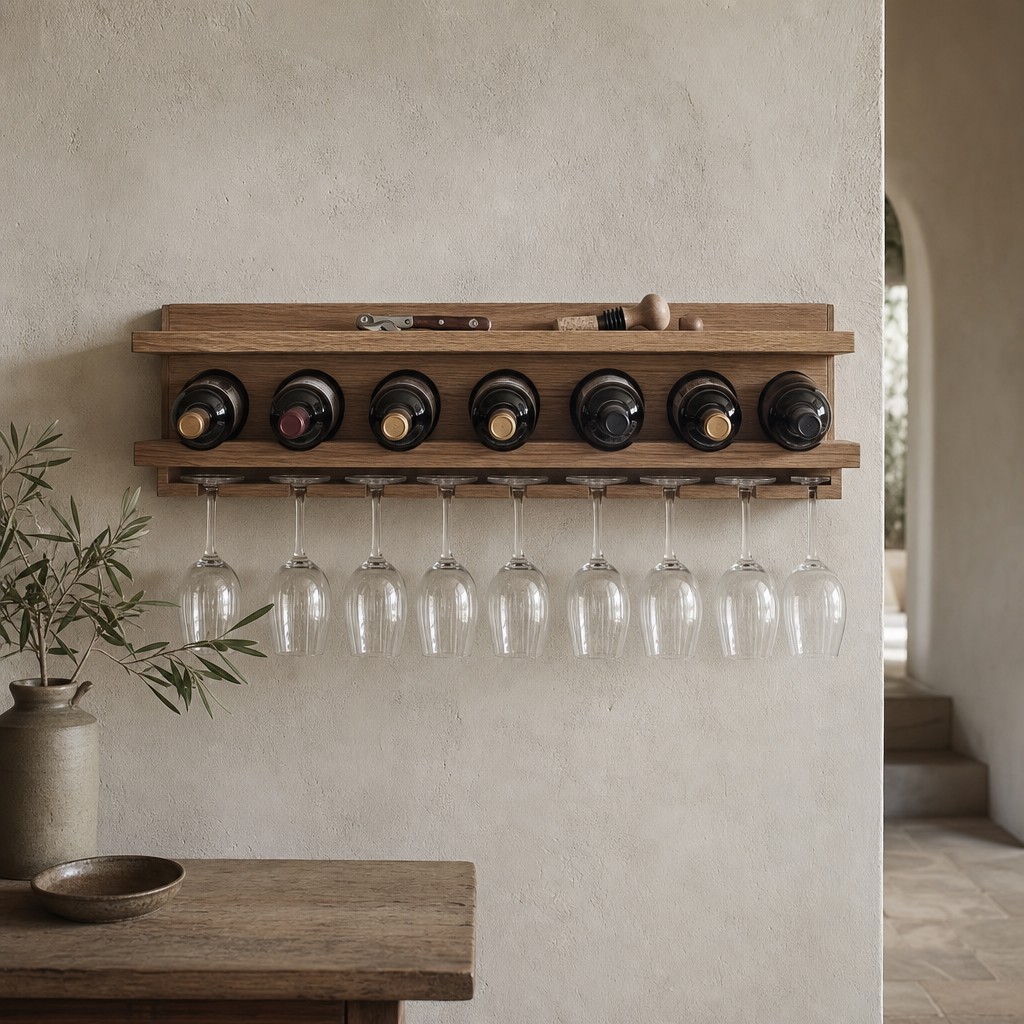 Frascati Wine Rack, wall storage for 18 kg when fixed to a suitable solid wall