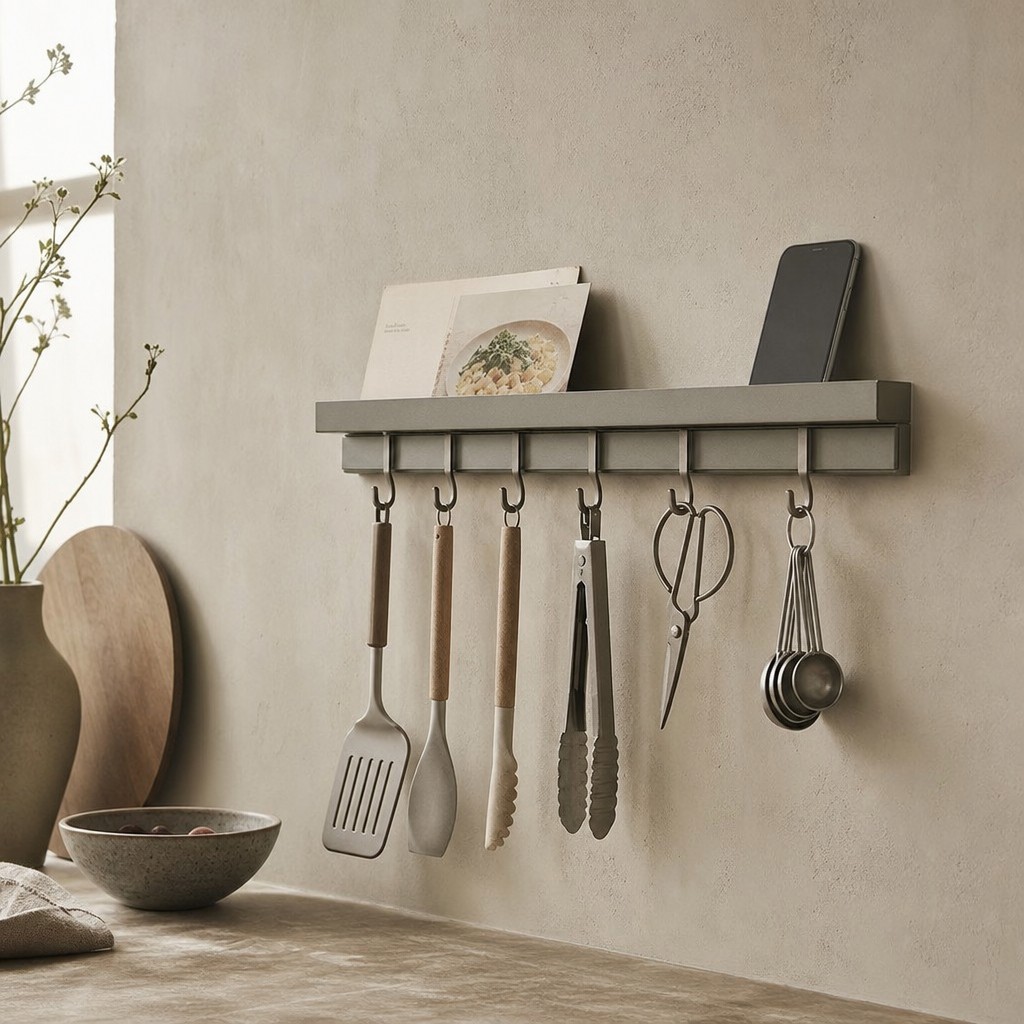 Gaeta Kitchen Rail, wall storage for 8 kg evenly distributed