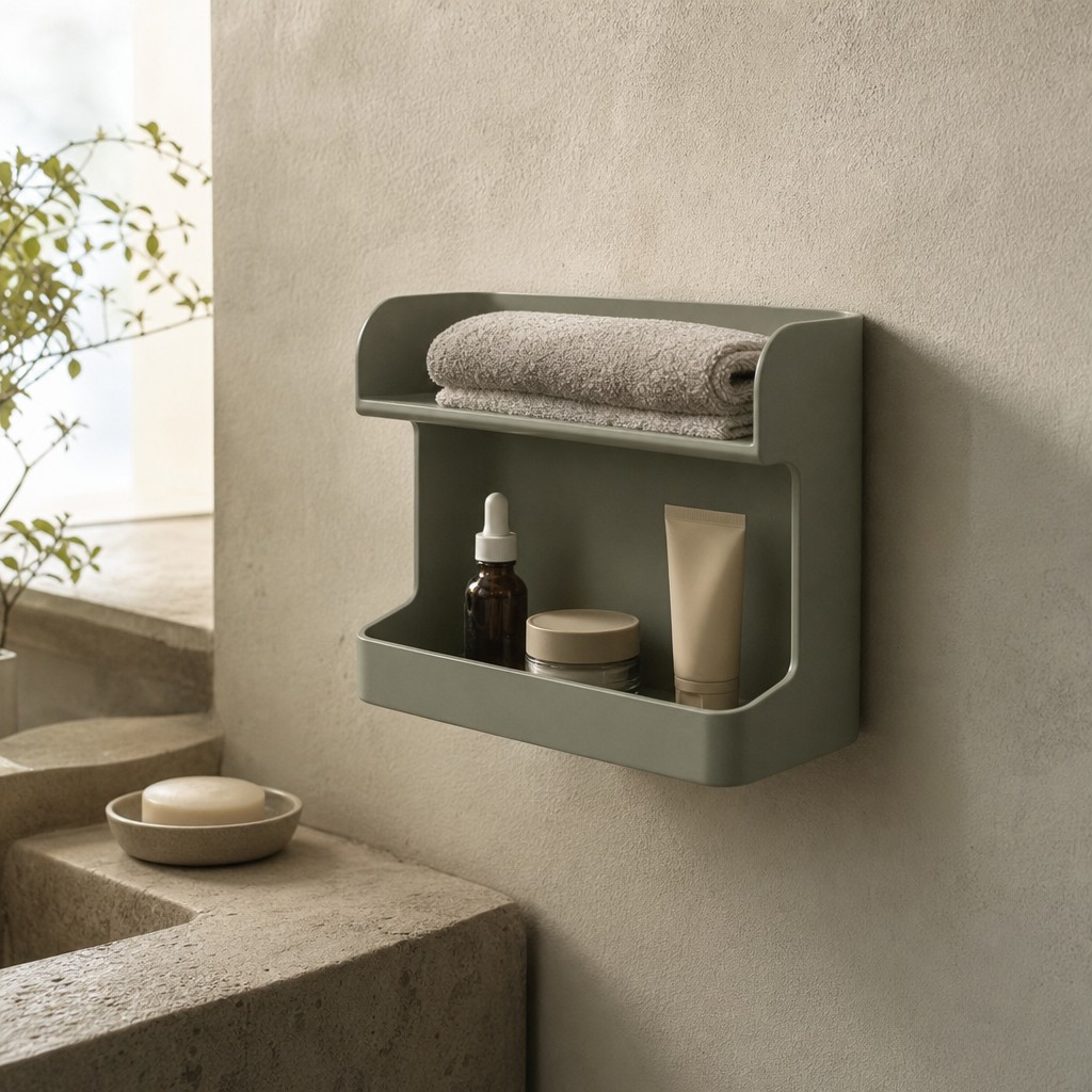 Viterbo Towel Care Ledge, wall storage for 8 kg