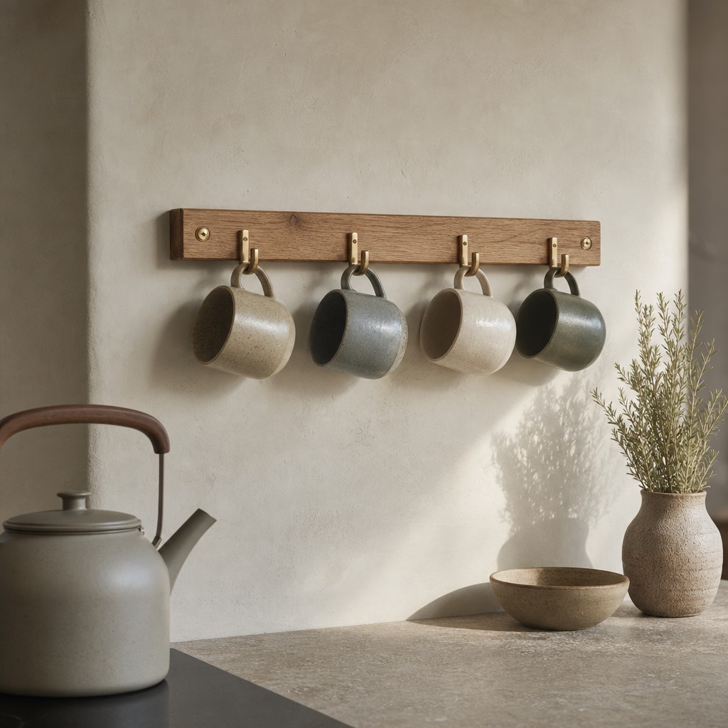 Syracusan Mug Rail, wall storage for 3 kg total