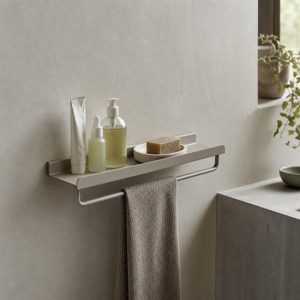 Ischia Bath Ledge, wall storage for shelf: 5 kg; towel rail: 1 kg